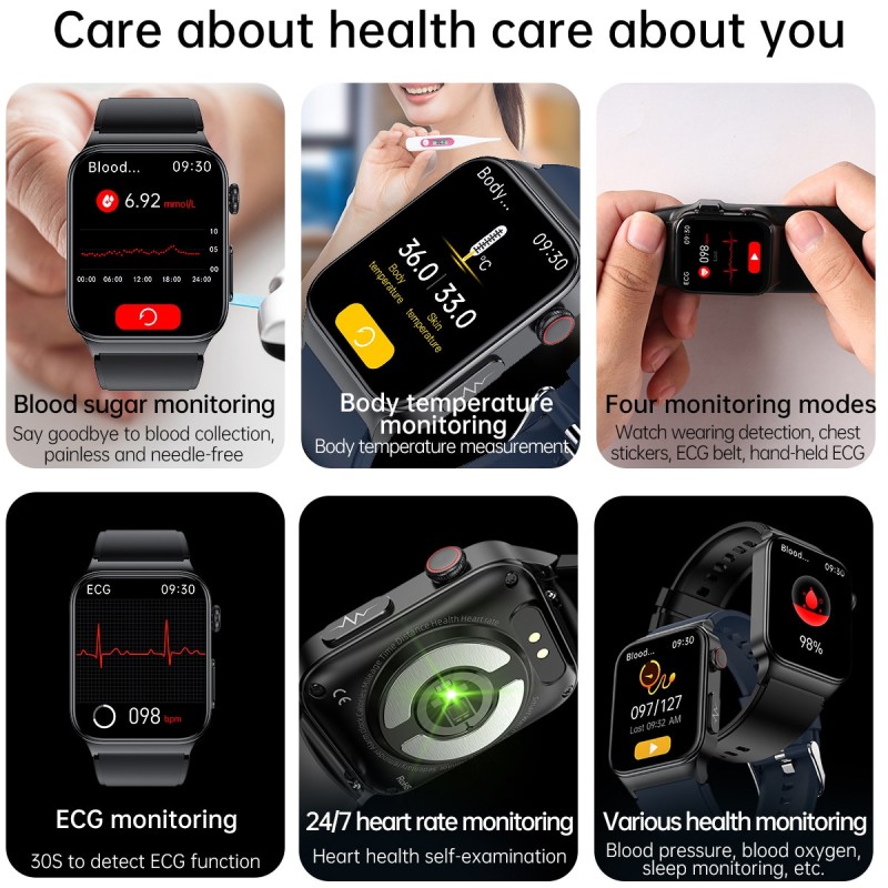 2023 New ECG+PPG Smart Watch Men Hypertension Hyperglycemia Hyperlipidemia Heart Rate Healthy Sports Men Smart Watch for Xiaomi