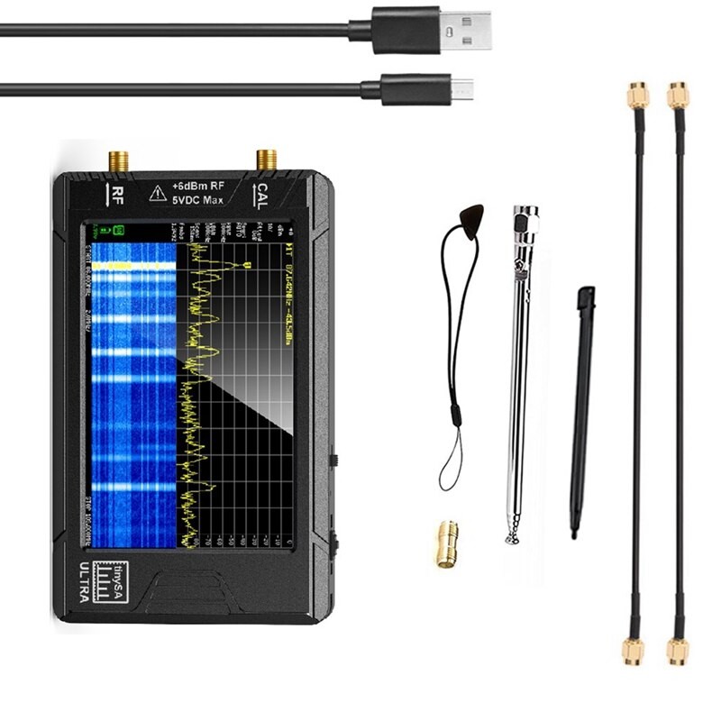 New Tiny Spectrum Analyzer Tinysa Ultra 4 Inch Display With Battery 100Khz To 5.3Ghz With 32GB Card