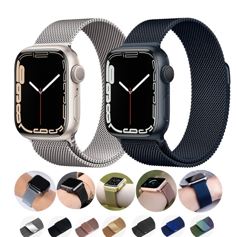 Milanese Loop Strap For Apple Watch Band 44mm 40mm 45mm 41mm 42mm 38mm 45 44mm Bracelet IWatch Series 3 5 6 SE 7 8 Ultra 49mm