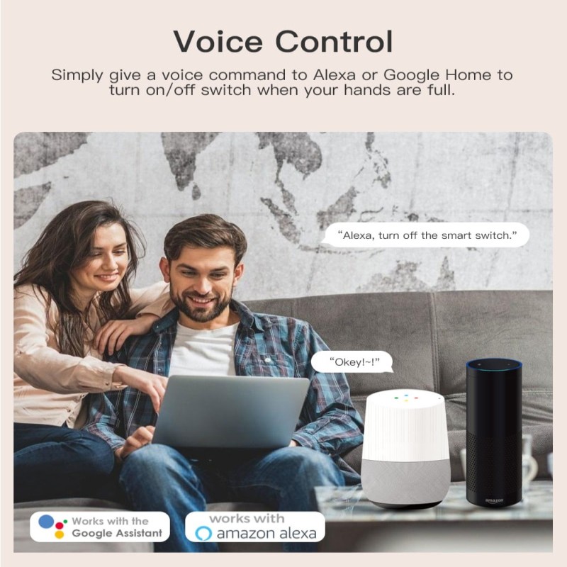 Tuya 16A Mini Wifi Smart DIY Switch Light Supports 2 Way Timing Control Automation Module APP For Alexa Google Home