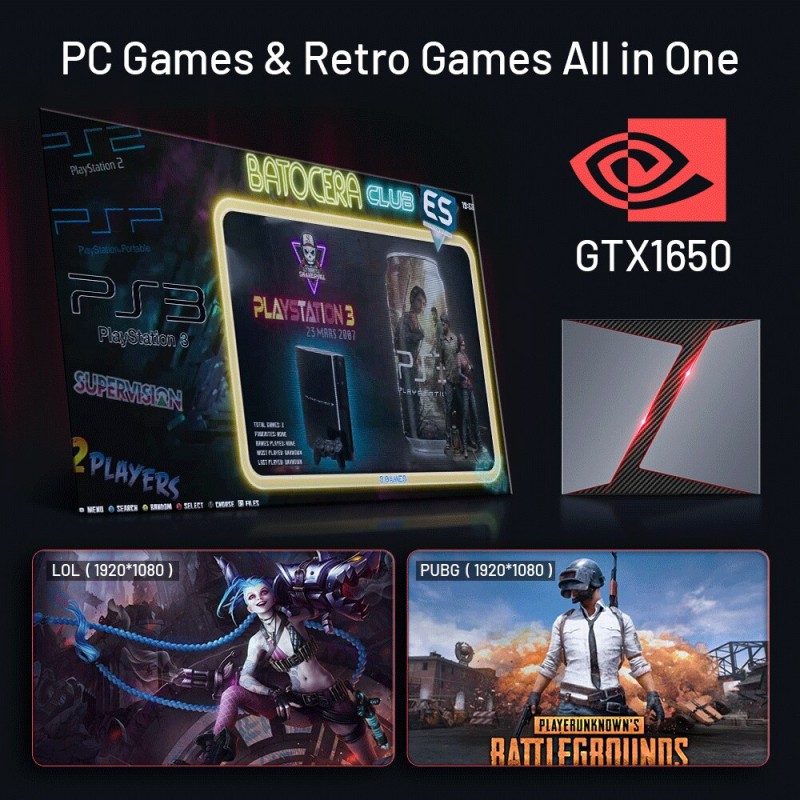 KINHANK Super Console X G1 With Batocera 33 And Windows 11 Pro Dual System Has 120000+ Retro Games, For PS2/PS3/PSP/NAOMI