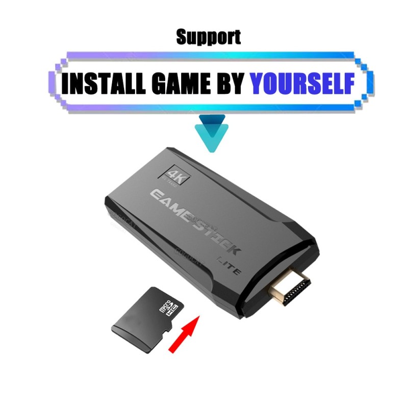 GOGOCAT Video Game Console Gaming Stick 10000 Games 32G Handheld Mini Retro 4K TV Wireless Controller for PS1/Arcade/SEGA/SNES