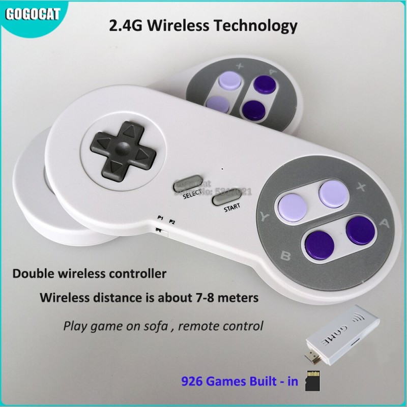 Mini TV Video Game Console Wireless Controller 4K HDMI-Compatible Retro Console for Super Nintendo for SFC / SNES Dual Gamepads