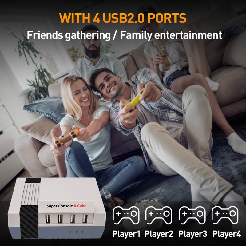 KINHANK Super Console X Cube Retro Game Console Support 117000 Video Games 70 Emulators for PSP/PS1/DC/N64/MAME with Gamepads