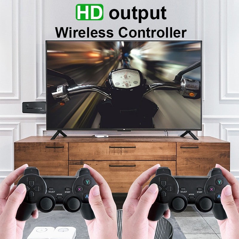 DATA FROG Retro Video Game Console 2.4G Wireless Console Game Stick 4k 10000 Games Portable Video Game Dendy Game Console for tv