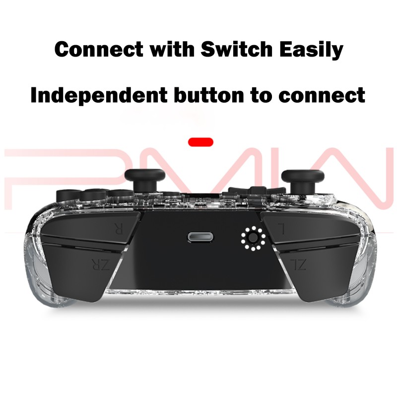 IINE Gen4 Bluetooth Wireless Transparent Pro Controller Wake Up Function Game Joystick Gamepad for Nintendo Switch/lite/OLED