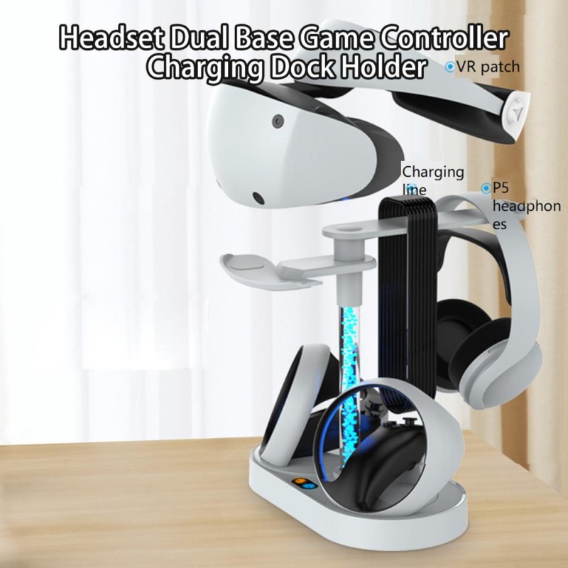For PS VR2 Headset Magnetic Fast Charging Dock Holder Quick Charging Station Stand Set For For PS VR2 Accessory