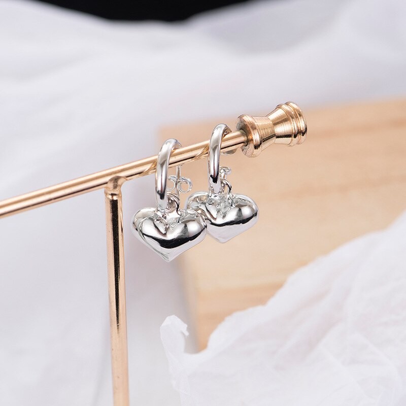 2022 New Popular Silver Plated Gold Plated Pink Zircon Pearl Heart Black Onyx Earrings Cute Jewelry For Women Free Delivery