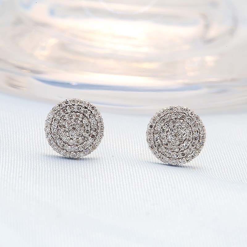 AEAW Earrings for Women 2022 Trending Solid 10K Gold Stud Earrings Flower Setting Mossanite Diamond Gems Wedding Jewelery