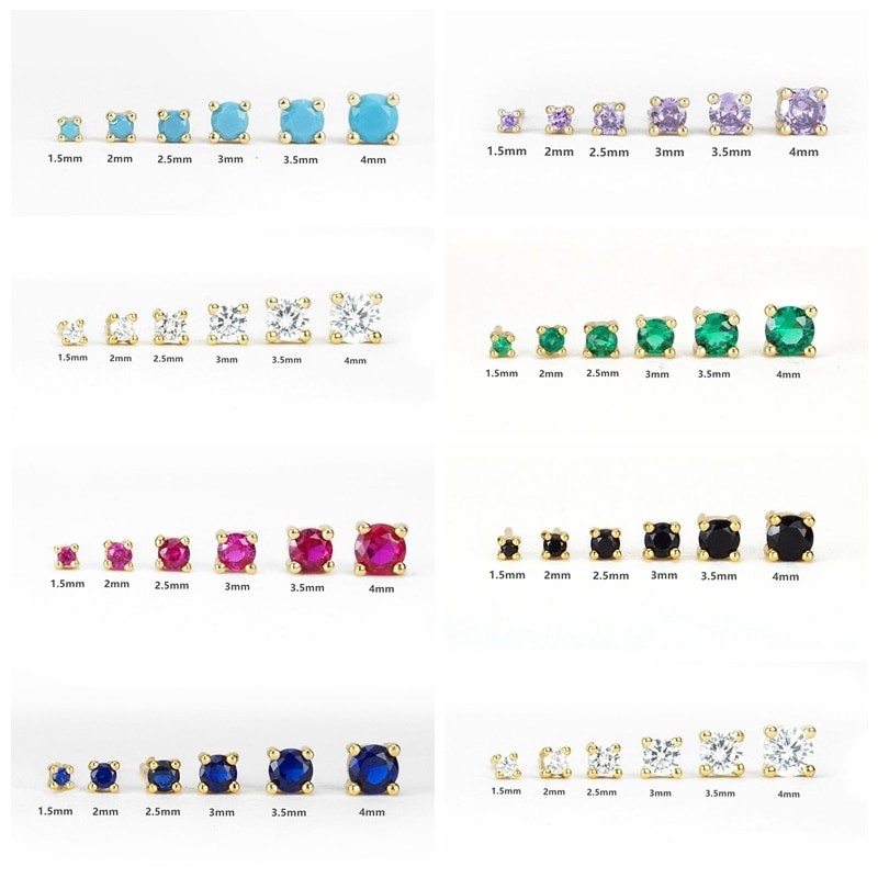 CANNER Multible Exquisite Cubic Zirconia Piercing Earings 925 Sterling Silver Earring Sets Ear Stud Earrings for Women Jewelry