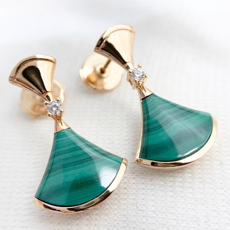 European and American senior carnelian fritillary skirt earrings 925 silver gold-plated ladies fashion trend brand jewelry gift