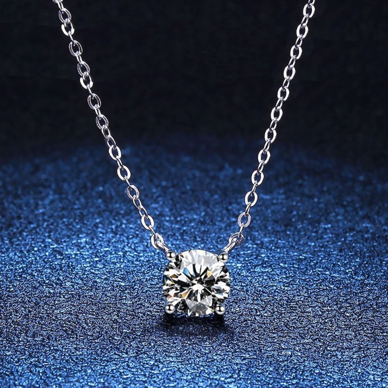 Serenity Day D Color VVS 2/3/5ct Moissanite Pendant Necklace S925 Sterling Silver Chain Plate Pt950 Gold For Woman Fine Jewelry