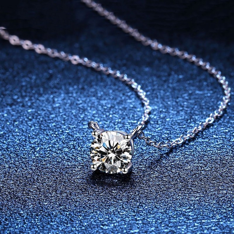 Serenity Day D Color VVS 2/3/5ct Moissanite Pendant Necklace S925 Sterling Silver Chain Plate Pt950 Gold For Woman Fine Jewelry