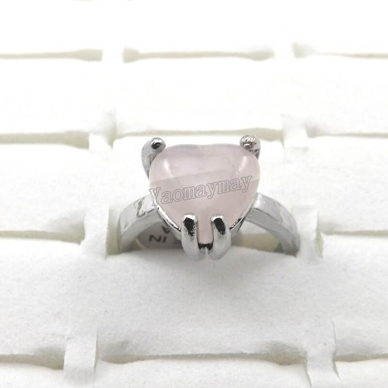 Fashion Natural Light Pink Crystal Rings Women's Jewelry 50pcs Wholesale