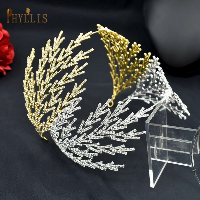 A254 Silver Gold Bride Headband Rhinestone Hair Jewelry for Women Tiaras Luxury Crystal Wedding Crown Diamond Bridal Headwear