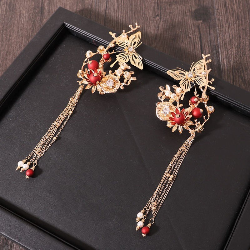 Women  Hair Combs Traditional Chinese Wedding Accessories Headband Stick Headdress Head Jewelry Bridal Headpiece Pin