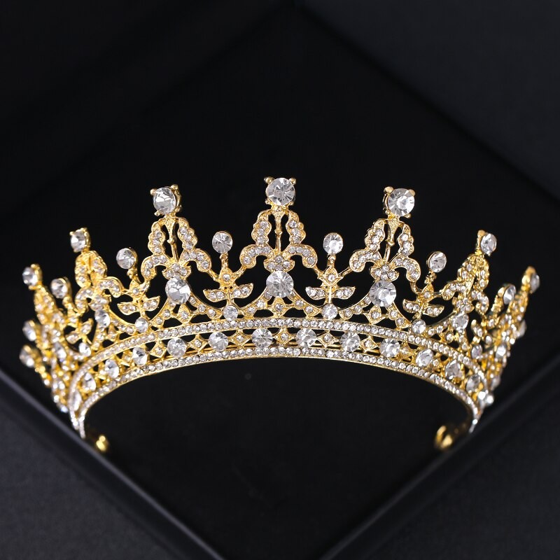 Silver Color Crystal Tiaras And Crowns Rhinestone Princess Queen Prom Crown Tiara Diadem Bridal Wedding Hair Accessories Jewelry