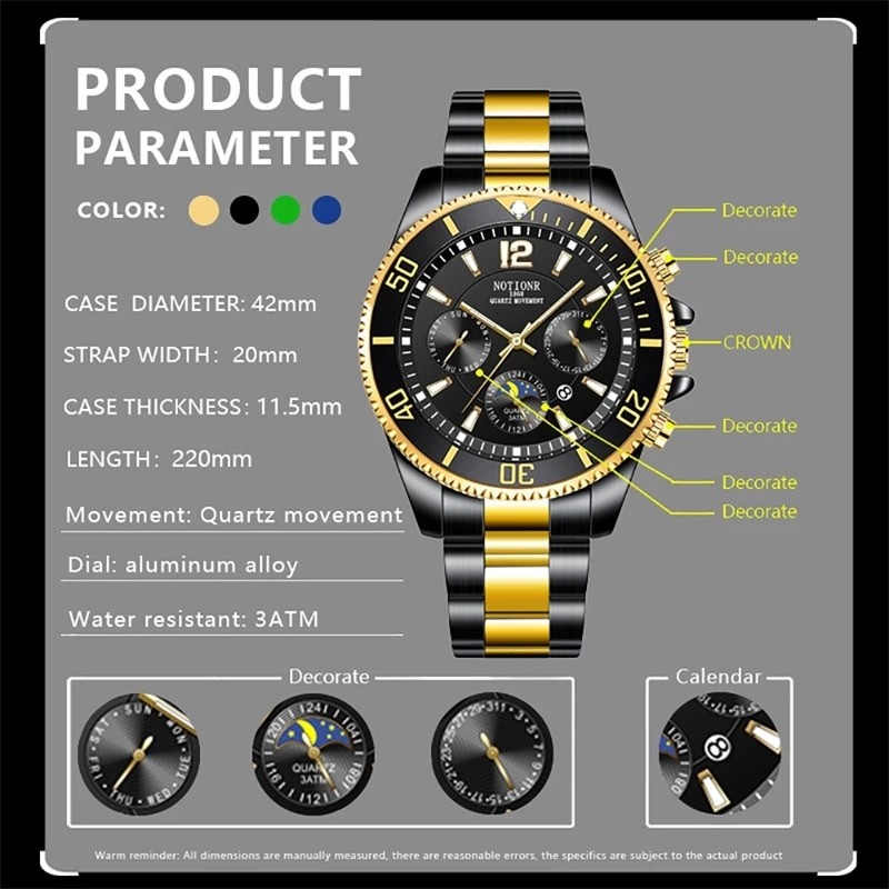 Fashion Men's Watches for Men Sport Waterproof Stainless Steel Quartz Watch Luxury Man Business Luminous Clock relogio masculino