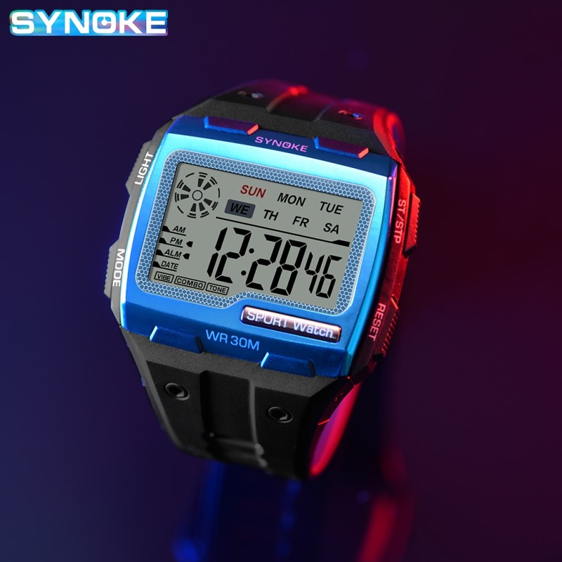 Big Numbers Easy to Read 3ATM Water Resistant Men Digital Watch Outdoor Sport