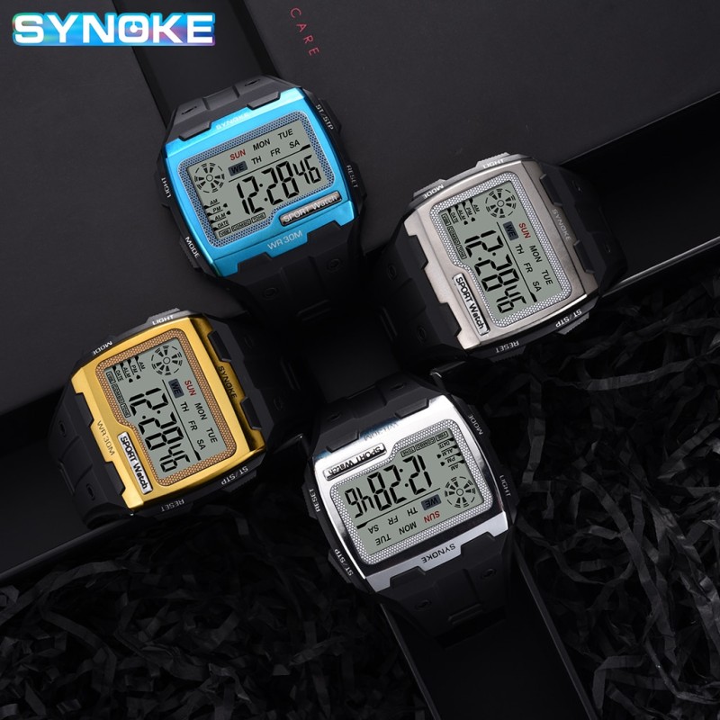 Big Numbers Easy to Read 3ATM Water Resistant Men Digital Watch Outdoor Sport