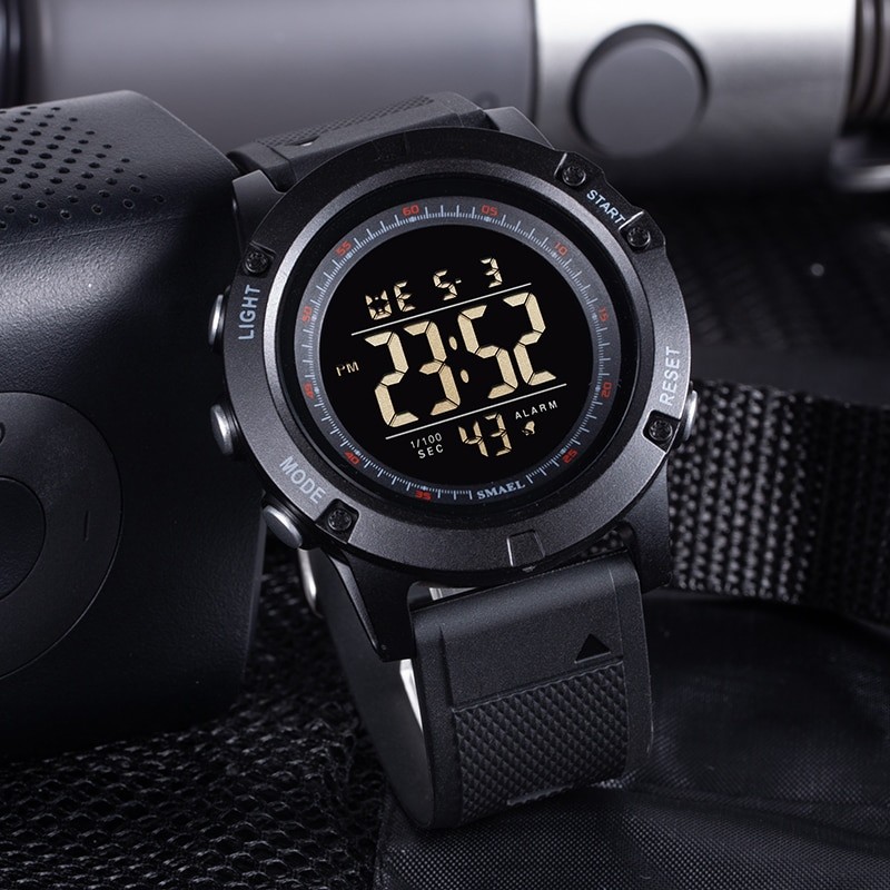 SMAEL Fashion Digtial Sports Watch for Men Waterproof LED Back Light Stopwatch Alarm Clock Auto Date Military Wristwatches 1902