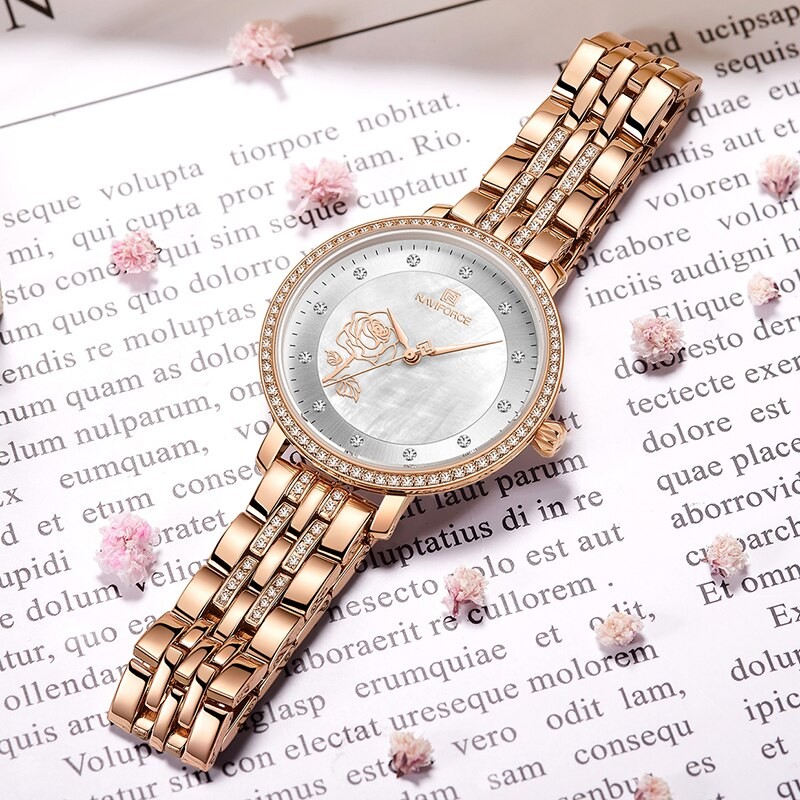 NAVIFORCE Rose Gold Watch Women Watch Ladies Creative Steel Women's Bracelet Watches Female Waterproof Clock Relogio Feminino
