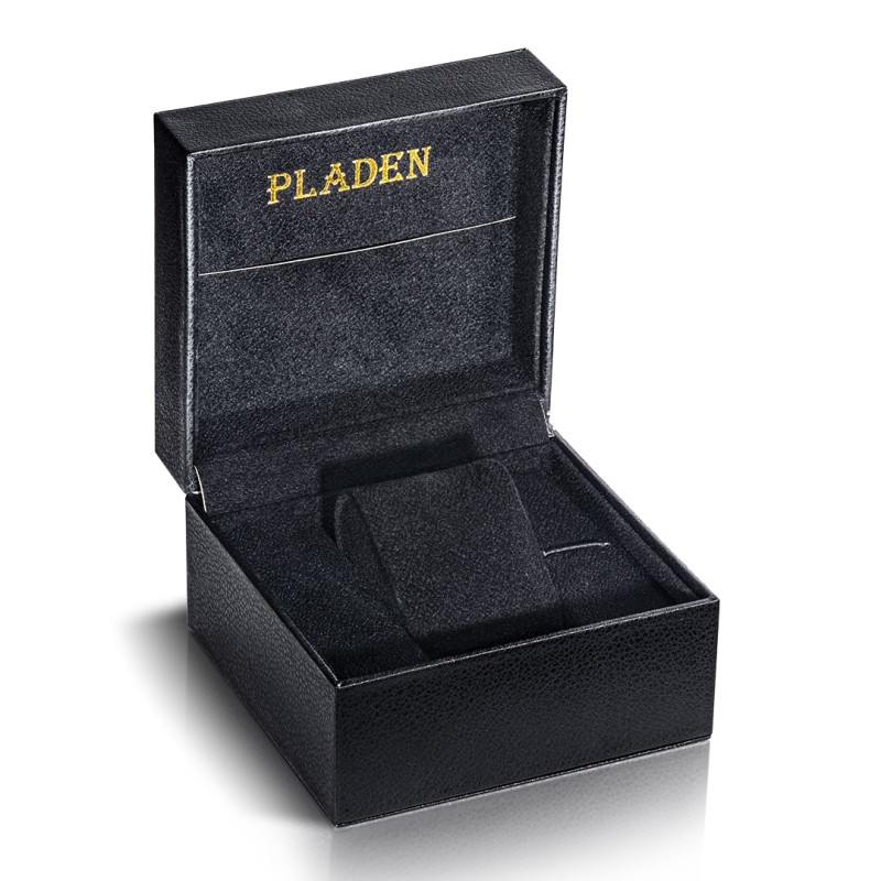 PLADEN Leather Watch Box Black Case Holder Organizer Watch Display Box Best Gift New