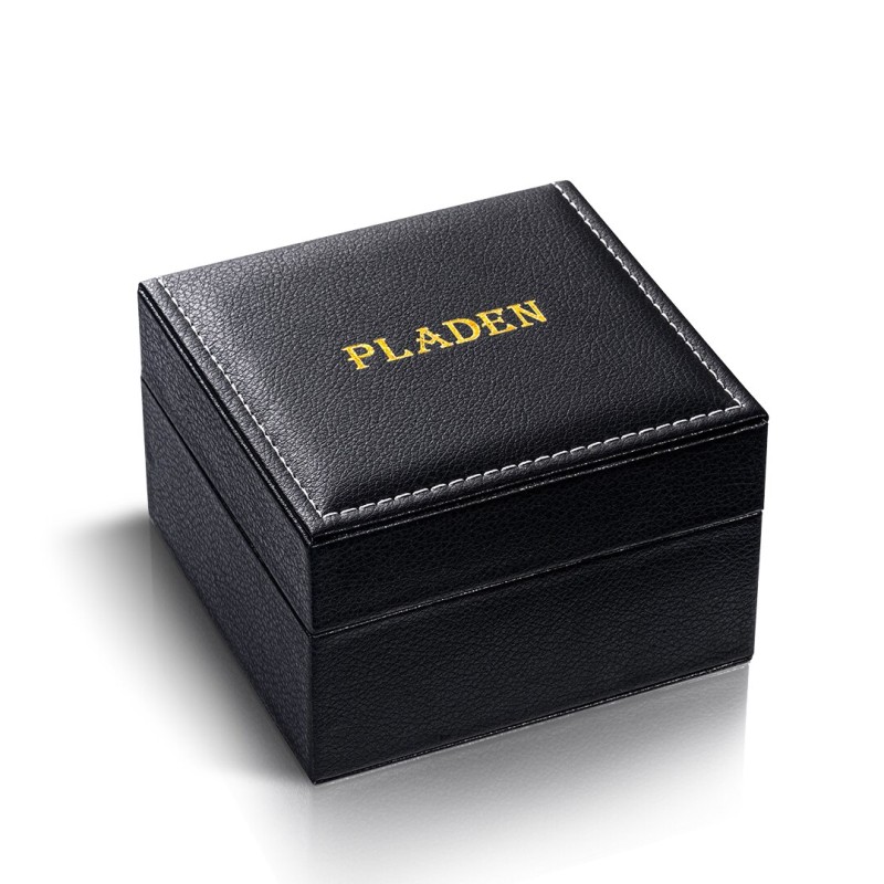 PLADEN Leather Watch Box Black Case Holder Organizer Watch Display Box Best Gift New
