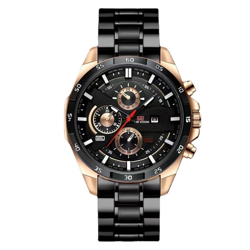 Southeast Asia Men's Non-Mechanical Watch Hot Selling Men's Waterproof Stainless Steel Band Quartz Wrist Watch Business Sports L