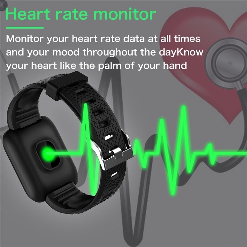 Smart Watch Bluetooth Digital Watches Heart Rate Oxygen Blood Pressure Sports Fitness Tracker 116plus for xiaomi huawei relojes