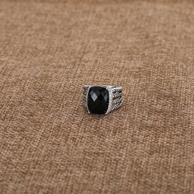 JADE ANGEL Black Ring New Collection Vintage Zircon Fashion Ring Ladies Memorial Day Gift