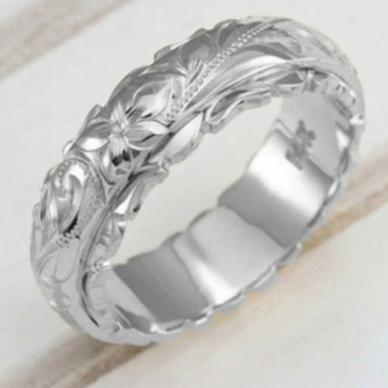 Delysia King Women Carving Rose Ring Anniversary Gift  Trendy Aristocats Versatile Jewellery