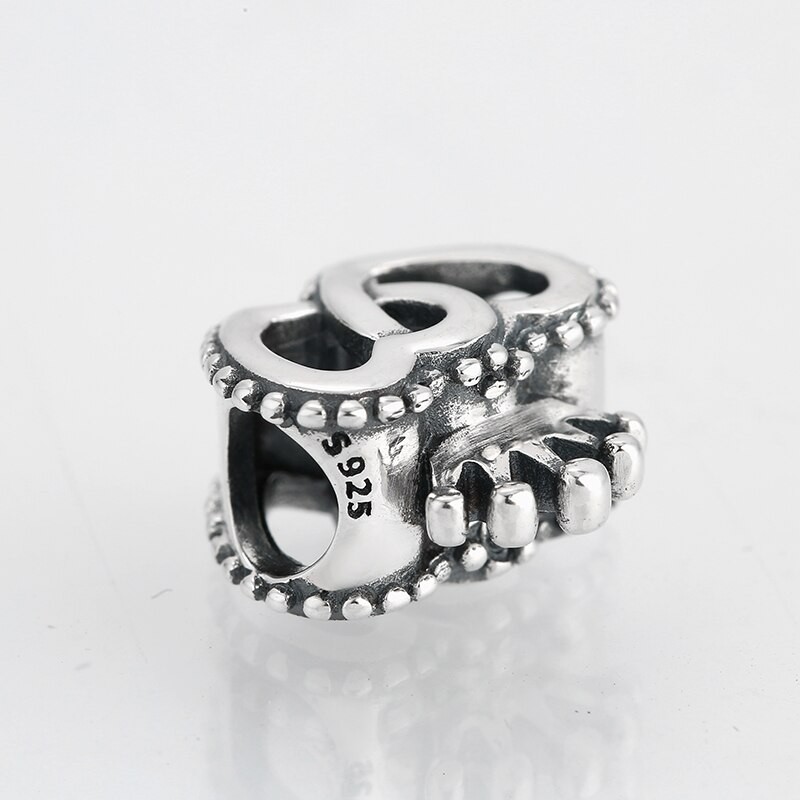 Hot 925 Sterling Silver Bead Openwork Sweet Hearts Crown Charms Beads Fit JIUHAO Bracelets Bangles DIY Womens Jewelry