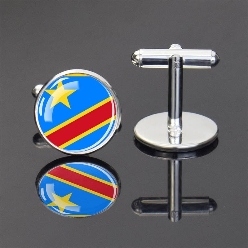 Esspoc Flag Statement Glass Ball Cufflinks Fashion Country Flags Jewelry Colombia Chad Chile Comoros Canada Cufflinks