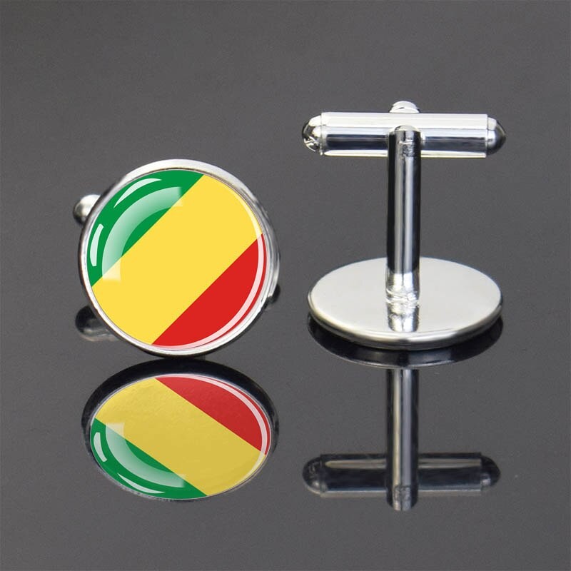 Esspoc Flag Statement Glass Ball Cufflinks Fashion Country Flags Jewelry Colombia Chad Chile Comoros Canada Cufflinks