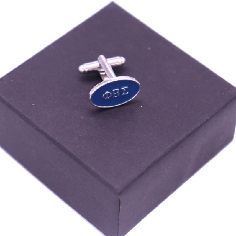 Newest Design Metal Trendy Blue Color Enamel Greek Letter Society Club Sign Phi Beta Sigma Fraternity Cufflinks For Men