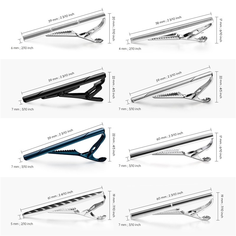 8 PCS Tie Clip Set With Gift Box Wedding Guests Gifts Metal Man Shirt Cufflinks Men's Gift For Husband Luxury Jewelry Business