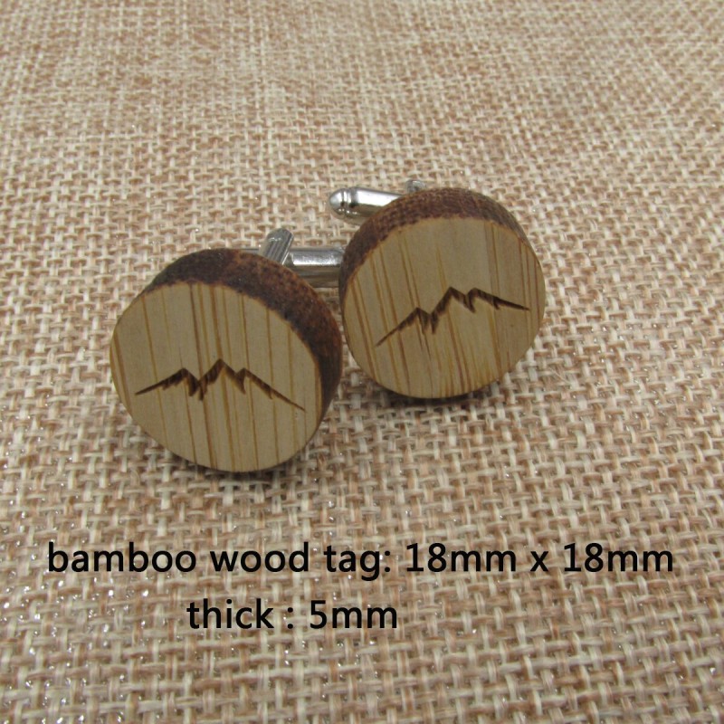 6pair Tree of Life Wooden Cufflinks Bamboo Mountain Wood Cuff Link Wedding Anniversary Gifts Men Accessory