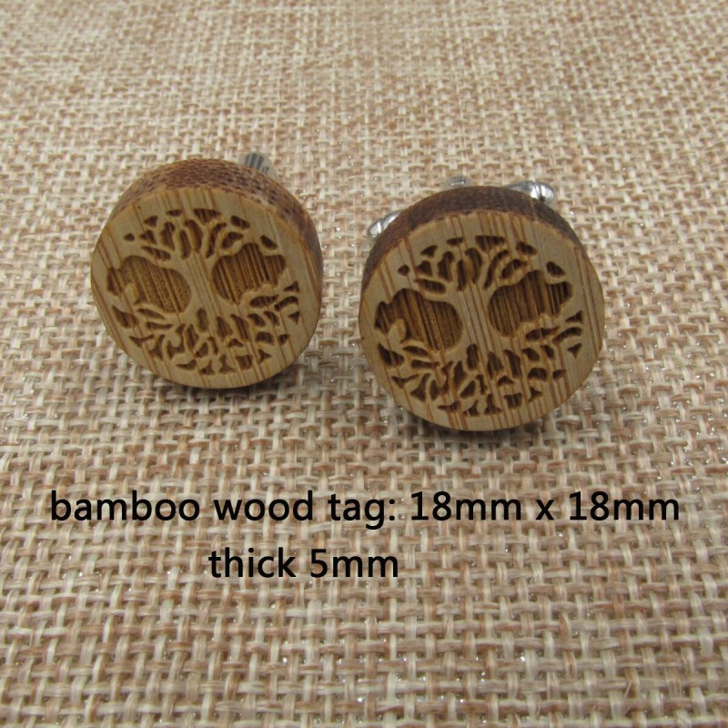 6pair Tree of Life Wooden Cufflinks Bamboo Mountain Wood Cuff Link Wedding Anniversary Gifts Men Accessory