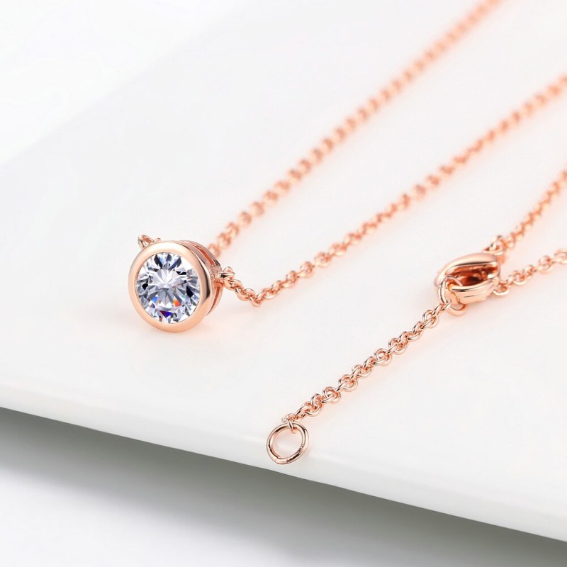 Classic Simple Minimalist Round Jewelry Set For Women Crystal Cubic Zircon Necklace Earrings Fashion Jewelry For Women Girl S370