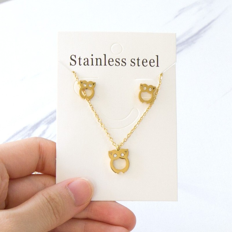 LUXUKISSKIDS Heart Indian Stainless Steel Jewelry Sets For Women/Girl Crown Necklace Earring Set bijoux Cross Fine Bulk Wholesal