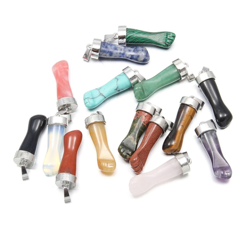 Stone Pendants &amp; Necklace 15 Colors Natural Quartz Pendants for Jewelry Making Supplies Charms DIY necklace accessories