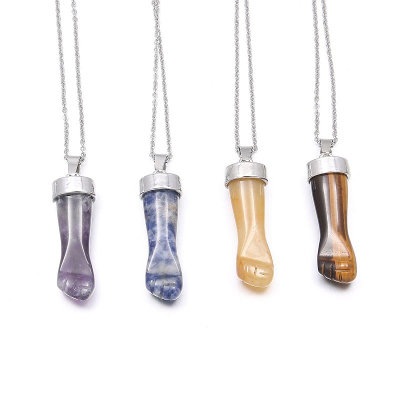 Stone Pendants &amp; Necklace 15 Colors Natural Quartz Pendants for Jewelry Making Supplies Charms DIY necklace accessories