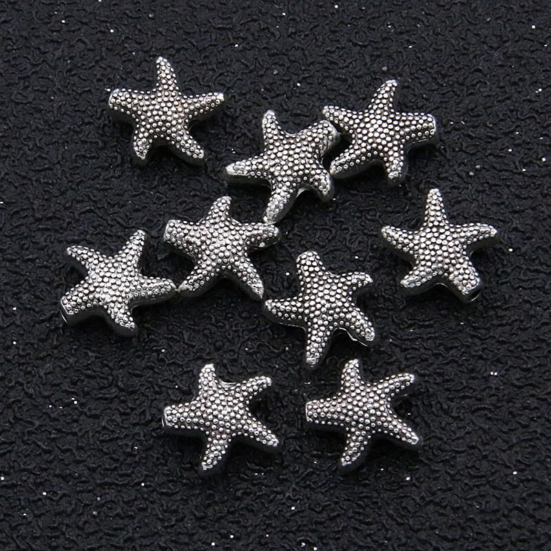 30Pcs 6 Style Charms Mermaid Turtle Dolphin  Marine Life Small Hole Bead Spacer  For DIY Necklace Jewelry Handmade Material