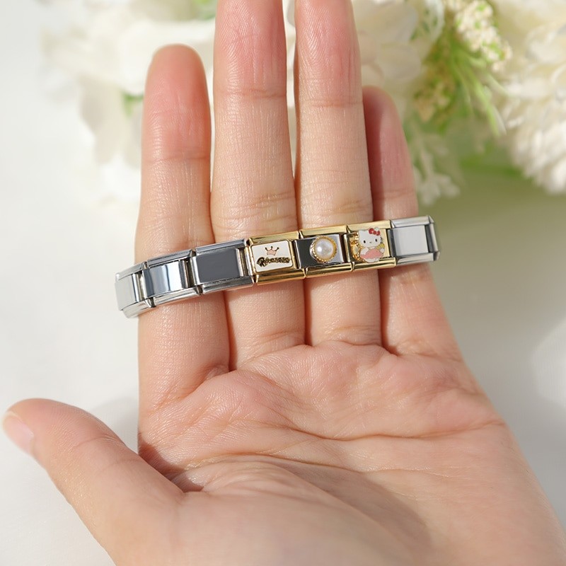 Hapiship New Original Daisy Heart Wing Round CZ High-end Italian Charm Fit 9mm Bracelet Stainless Steel Jewelry Making DJ199