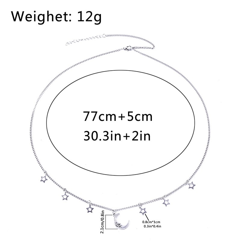 Cute Charms Stars Moon Pendants Waist Chain for Women Simple Style Body Chain Summber Beach Waist Jewelry Accessories Waistband
