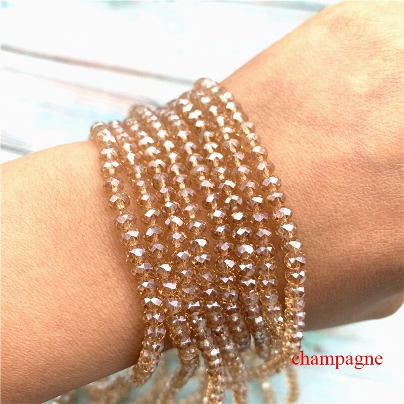 3X4mm  Austria Faceted Crystal Glass Beads Loose Spacer Beads for Jewelry Making Wholesale  DIY  Bracelet Making