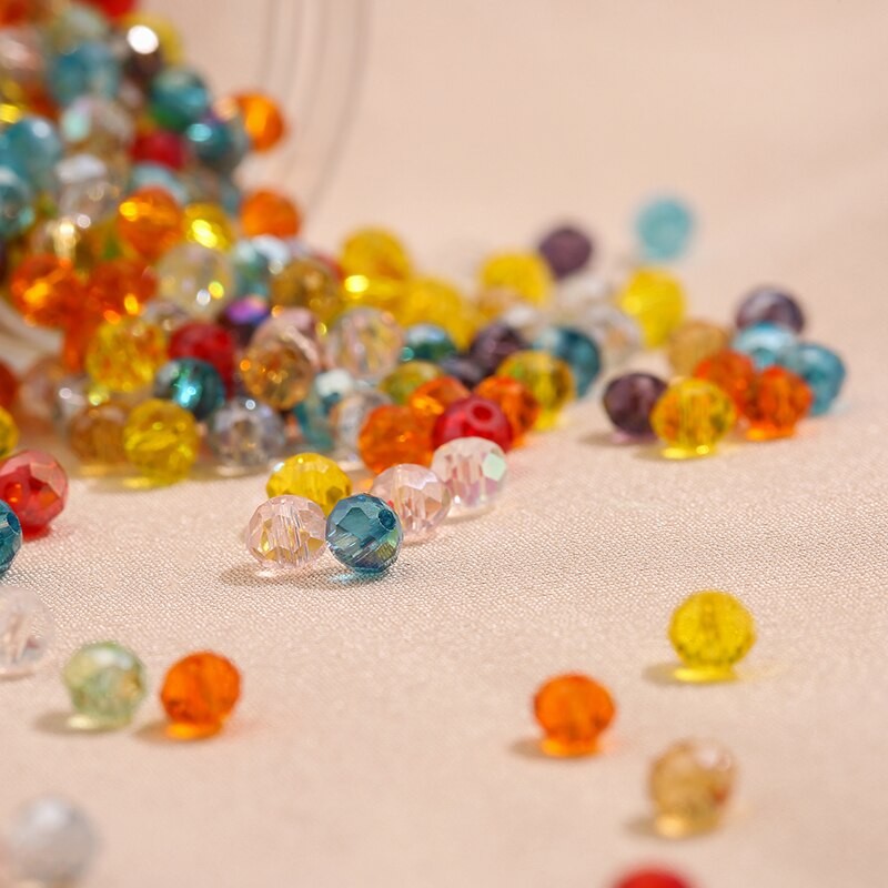 2x3mm/ 3x4mm /4x6mm Mixed Color Crystal Glass Roundelle Faceted Beads for Jewelry Making Jewelry Diy Beading