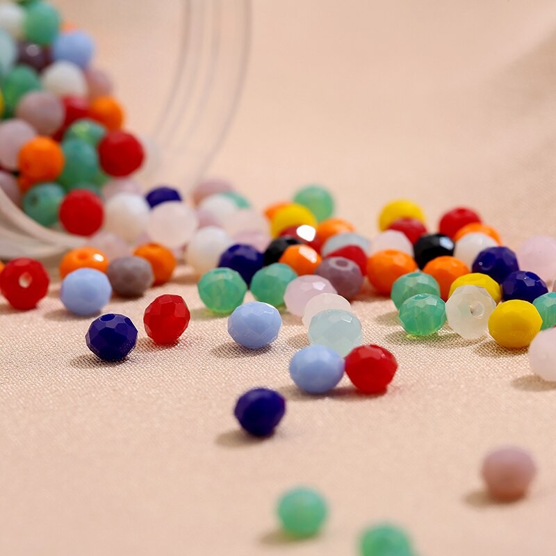 2x3mm/ 3x4mm /4x6mm Mixed Color Crystal Glass Roundelle Faceted Beads for Jewelry Making Jewelry Diy Beading