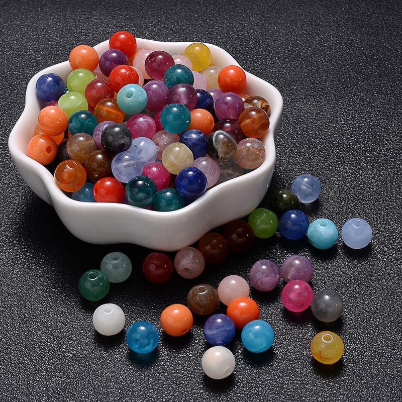 6-18mm Gradient Acrylic Beads Round Cat's Eye  Loose Spacer Beads For Jewelry Making Diy Handmade Bracelet Necklace Accessories